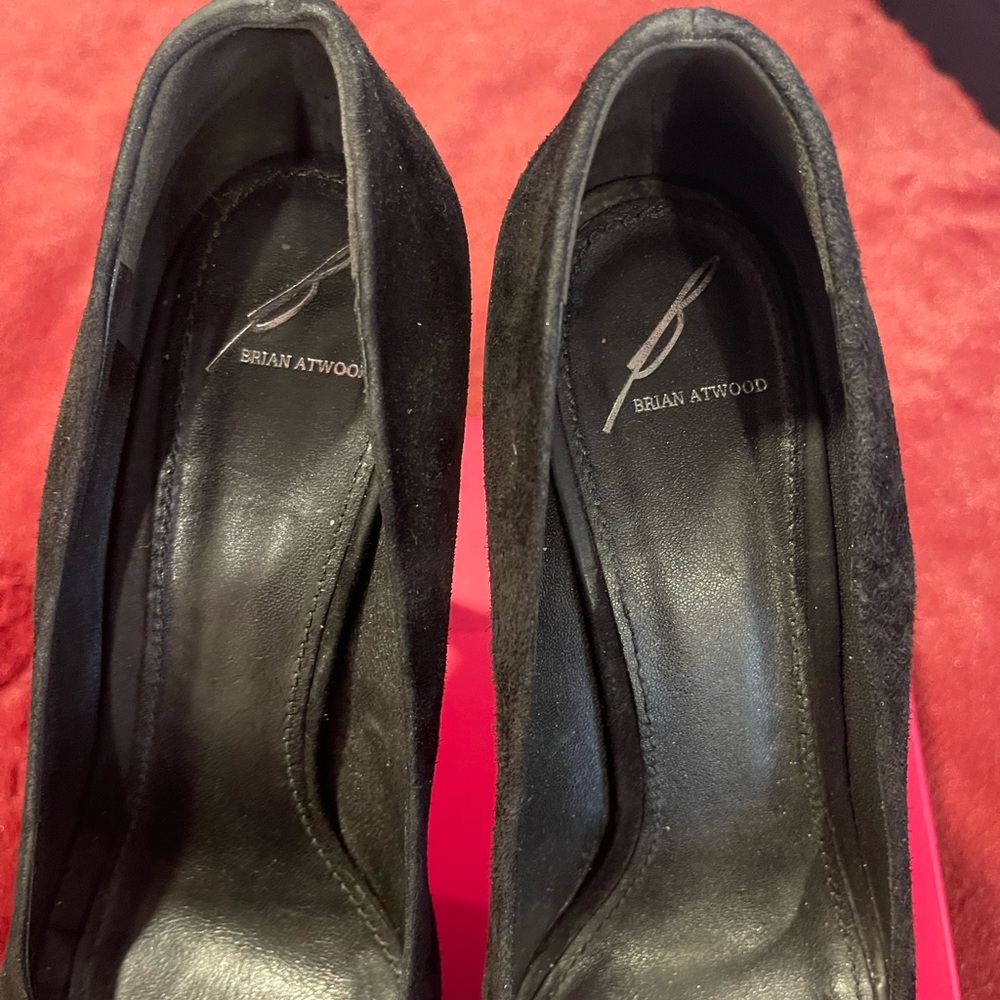 Brian Atwood Black Suede Heels